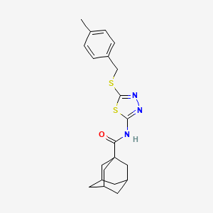 molecular formula C21H25N3OS2 B14962578 N-(5-{[(4-Methylphenyl)methyl]sulfanyl}-1,3,4-thiadiazol-2-YL)adamantane-1-carboxamide 