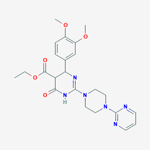 Ethyl 6-(3,4-dimethoxyphenyl)-4-oxo-2-[4-(pyrimidin-2-yl)piperazin-1-yl]-1,4,5,6-tetrahydropyrimidine-5-carboxylate