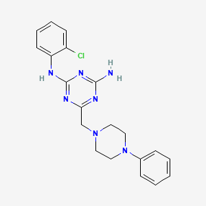 N-(2-chlorophenyl)-6-[(4-phenylpiperazin-1-yl)methyl]-1,3,5-triazine-2,4-diamine