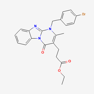 Ethyl 3-[1-(4-bromobenzyl)-2-methyl-4-oxo-1,4-dihydropyrimido[1,2-a]benzimidazol-3-yl]propanoate