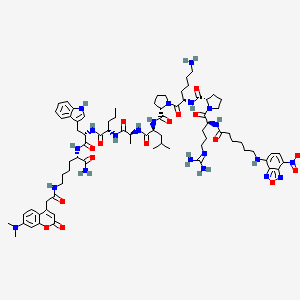 molecular formula C78H111N21O16 B1496265 6-(7-Nitro-benzo[2,1,3]oxadiazol-4-ylamino)-hexanoyl-Arg-Pro-Lys-Pro-Leu-Ala-Nva-Trp-Lys((7-dimethylaminocoumarin-4-yl)-acetyl)-NH2 