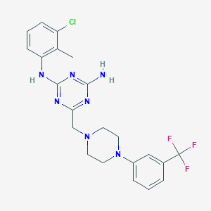 N-(3-chloro-2-methylphenyl)-6-({4-[3-(trifluoromethyl)phenyl]piperazin-1-yl}methyl)-1,3,5-triazine-2,4-diamine