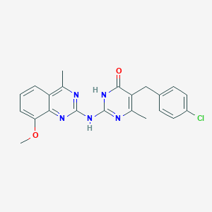 molecular formula C22H20ClN5O2 B14962749 5-(4-chlorobenzyl)-2-[(8-methoxy-4-methylquinazolin-2-yl)amino]-6-methylpyrimidin-4(3H)-one 