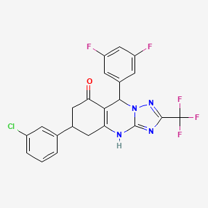 6-(3-chlorophenyl)-9-(3,5-difluorophenyl)-2-(trifluoromethyl)-5,6,7,9-tetrahydro[1,2,4]triazolo[5,1-b]quinazolin-8(4H)-one