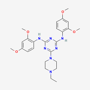 N,N'-bis(2,4-dimethoxyphenyl)-6-(4-ethylpiperazin-1-yl)-1,3,5-triazine-2,4-diamine