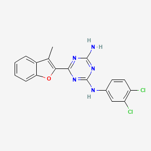 molecular formula C18H13Cl2N5O B14962813 N-(3,4-dichlorophenyl)-6-(3-methyl-1-benzofuran-2-yl)-1,3,5-triazine-2,4-diamine 