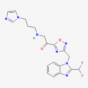 1-(3-{[2-(difluoromethyl)-1H-benzimidazol-1-yl]methyl}-1,2,4-oxadiazol-5-yl)-2-{[3-(1H-imidazol-1-yl)propyl]amino}ethanone