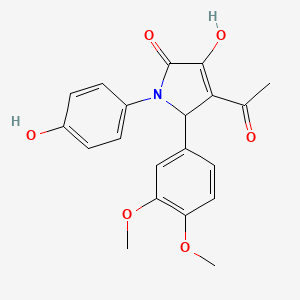 molecular formula C20H19NO6 B14962825 4-acetyl-5-(3,4-dimethoxyphenyl)-3-hydroxy-1-(4-hydroxyphenyl)-1,5-dihydro-2H-pyrrol-2-one 