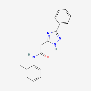 molecular formula C17H16N4O B14962844 N-(2-methylphenyl)-2-(3-phenyl-1H-1,2,4-triazol-5-yl)acetamide 