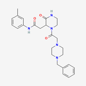 2-{1-[(4-benzylpiperazin-1-yl)acetyl]-3-oxopiperazin-2-yl}-N-(3-methylphenyl)acetamide