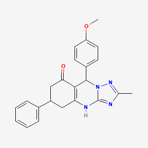 molecular formula C23H22N4O2 B14962859 9-(4-methoxyphenyl)-2-methyl-6-phenyl-5,6,7,9-tetrahydro[1,2,4]triazolo[5,1-b]quinazolin-8(4H)-one 