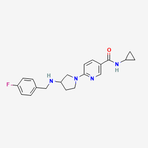 molecular formula C20H23FN4O B14962889 N-cyclopropyl-6-(3-((4-fluorobenzyl)amino)pyrrolidin-1-yl)nicotinamide 