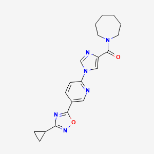 azepan-1-yl{1-[5-(3-cyclopropyl-1,2,4-oxadiazol-5-yl)pyridin-2-yl]-1H-imidazol-4-yl}methanone