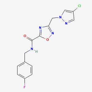 3-[(4-chloro-1H-pyrazol-1-yl)methyl]-N-(4-fluorobenzyl)-1,2,4-oxadiazole-5-carboxamide