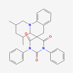 molecular formula C30H29N3O3 B14962945 2',4'-Dimethyl-1,5-diphenyl-1',2',3',4',4'A,6'-hexahydrospiro[1,5-diazinane-3,5'-pyrido[1,2-A]quinoline]-2,4,6-trione 