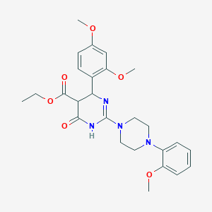 Ethyl 6-(2,4-dimethoxyphenyl)-2-[4-(2-methoxyphenyl)piperazino]-4-oxo-1,4,5,6-tetrahydro-5-pyrimidinecarboxylate