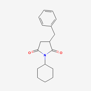 molecular formula C17H21NO2 B14962968 3-Benzyl-1-cyclohexylpyrrolidine-2,5-dione 