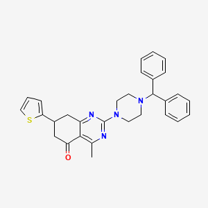 2-[4-(diphenylmethyl)piperazin-1-yl]-4-methyl-7-(thiophen-2-yl)-7,8-dihydroquinazolin-5(6H)-one