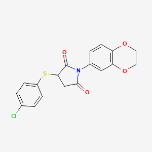 3-[(4-Chlorophenyl)sulfanyl]-1-(2,3-dihydro-1,4-benzodioxin-6-yl)pyrrolidine-2,5-dione