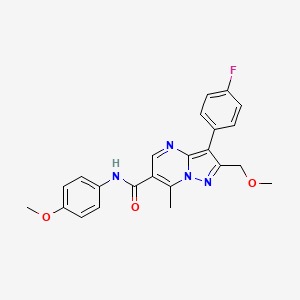 molecular formula C23H21FN4O3 B14962984 3-(4-fluorophenyl)-2-(methoxymethyl)-N-(4-methoxyphenyl)-7-methylpyrazolo[1,5-a]pyrimidine-6-carboxamide 