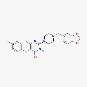 2-[4-(1,3-benzodioxol-5-ylmethyl)piperazin-1-yl]-6-methyl-5-(4-methylbenzyl)pyrimidin-4(3H)-one