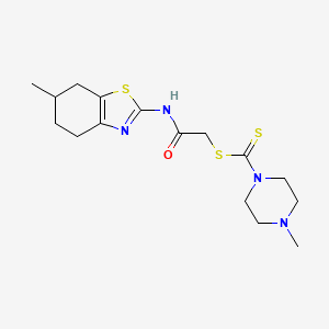 2-[(6-Methyl-4,5,6,7-tetrahydro-1,3-benzothiazol-2-yl)amino]-2-oxoethyl 4-methylpiperazine-1-carbodithioate