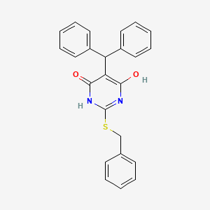 molecular formula C24H20N2O2S B14963090 2-(benzylsulfanyl)-5-(diphenylmethyl)-6-hydroxypyrimidin-4(3H)-one 