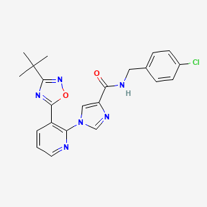 1-[3-(3-tert-butyl-1,2,4-oxadiazol-5-yl)pyridin-2-yl]-N-(4-chlorobenzyl)-1H-imidazole-4-carboxamide