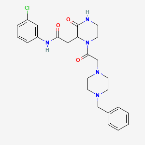 molecular formula C25H30ClN5O3 B14963119 2-{1-[(4-benzylpiperazin-1-yl)acetyl]-3-oxopiperazin-2-yl}-N-(3-chlorophenyl)acetamide 