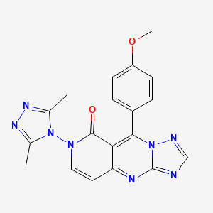 molecular formula C19H16N8O2 B14963149 7-(3,5-dimethyl-4H-1,2,4-triazol-4-yl)-9-(4-methoxyphenyl)pyrido[4,3-d][1,2,4]triazolo[1,5-a]pyrimidin-8(7H)-one 