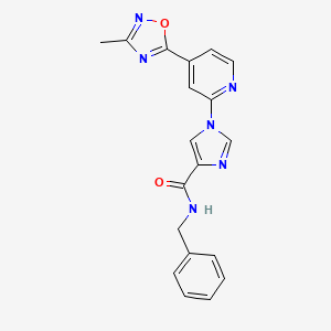 N-benzyl-1-[4-(3-methyl-1,2,4-oxadiazol-5-yl)pyridin-2-yl]-1H-imidazole-4-carboxamide