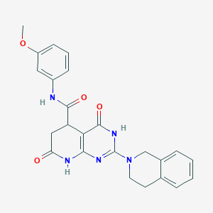 molecular formula C24H23N5O4 B14963162 2-(3,4-dihydroisoquinolin-2(1H)-yl)-N-(3-methoxyphenyl)-4,7-dioxo-3,4,5,6,7,8-hexahydropyrido[2,3-d]pyrimidine-5-carboxamide 