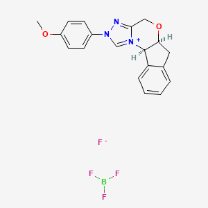 molecular formula C19H18BF4N3O2 B1496317 (5aS,10bR)-5a,10b-Dihydro-2-(4-methoxyphenyl)-4H,6H-indeno[2,1-b][1,2,4]triazolo[4,3-d][1,4]oxazinium tetrafluoroborate 
