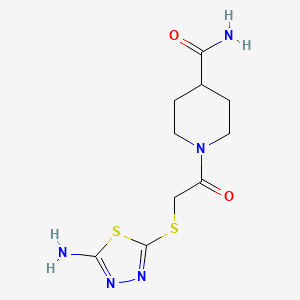 molecular formula C10H15N5O2S2 B14963170 1-{[(5-Amino-1,3,4-thiadiazol-2-yl)sulfanyl]acetyl}piperidine-4-carboxamide 