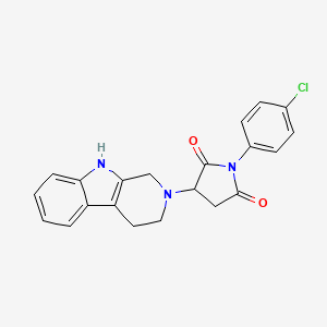 molecular formula C21H18ClN3O2 B14963184 1-(4-chlorophenyl)-3-(1,3,4,9-tetrahydro-2H-beta-carbolin-2-yl)pyrrolidine-2,5-dione 