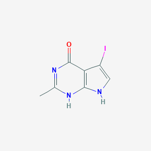 molecular formula C7H6IN3O B149632 5-Iodo-2-methyl-3,7-dihydro-pyrrolo[2,3-D]pyrimidin-4-one CAS No. 135352-75-9