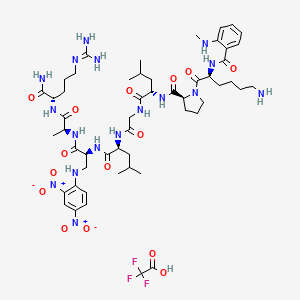 molecular formula C53H80F3N17O15 B1496321 N-Me-Abz-Lys-Pro-Leu-Gly-Leu-Dap(Dnp)-Ala-Arg-NH2 Trifluoroacetate 