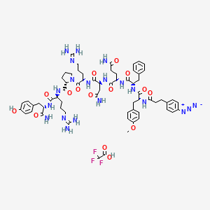 molecular formula C65H85F3N20O15 B1496322 (3-(4-Azidophenyl)propionyl1,D-Tyr(Me)2,Arg6,Arg8,Tyr-NH29)-Vasopressin Trifluoroacetate 