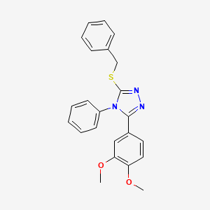 molecular formula C23H21N3O2S B14963221 3-(benzylsulfanyl)-5-(3,4-dimethoxyphenyl)-4-phenyl-4H-1,2,4-triazole 