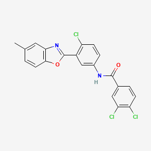 molecular formula C21H13Cl3N2O2 B14963228 3,4-Dichloro-N-[4-chloro-3-(5-methyl-2-benzoxazolyl)phenyl]benzamide 