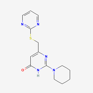 2-(piperidin-1-yl)-6-[(pyrimidin-2-ylsulfanyl)methyl]pyrimidin-4(3H)-one