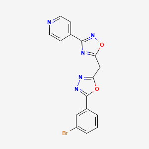 4-(5-{[5-(3-Bromophenyl)-1,3,4-oxadiazol-2-yl]methyl}-1,2,4-oxadiazol-3-yl)pyridine