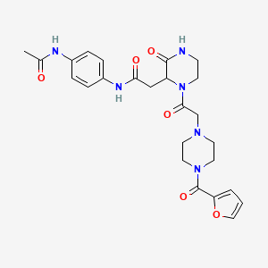 N-[4-(acetylamino)phenyl]-2-(1-{[4-(furan-2-ylcarbonyl)piperazin-1-yl]acetyl}-3-oxopiperazin-2-yl)acetamide