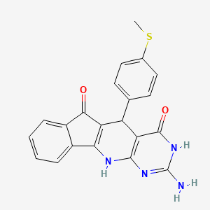 6-amino-2-(4-methylsulfanylphenyl)-5,7,9-triazatetracyclo[8.7.0.03,8.011,16]heptadeca-1(10),3(8),6,11,13,15-hexaene-4,17-dione