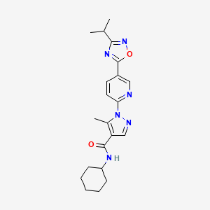 N-cyclohexyl-5-methyl-1-{5-[3-(propan-2-yl)-1,2,4-oxadiazol-5-yl]pyridin-2-yl}-1H-pyrazole-4-carboxamide