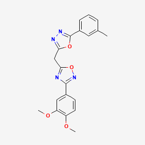 molecular formula C20H18N4O4 B14963371 3-(3,4-Dimethoxyphenyl)-5-{[5-(3-methylphenyl)-1,3,4-oxadiazol-2-yl]methyl}-1,2,4-oxadiazole 