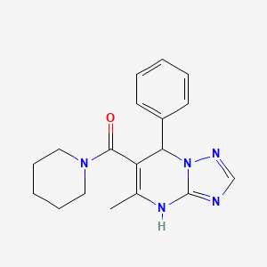 (5-Methyl-7-phenyl-4,7-dihydro[1,2,4]triazolo[1,5-a]pyrimidin-6-yl)(piperidin-1-yl)methanone