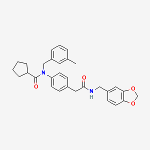 N-[4-({[(2H-1,3-Benzodioxol-5-YL)methyl]carbamoyl}methyl)phenyl]-N-[(3-methylphenyl)methyl]cyclopentanecarboxamide