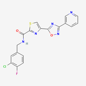 N-(3-chloro-4-fluorobenzyl)-4-[3-(pyridin-3-yl)-1,2,4-oxadiazol-5-yl]-1,3-thiazole-2-carboxamide