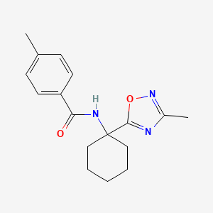 4-methyl-N-[1-(3-methyl-1,2,4-oxadiazol-5-yl)cyclohexyl]benzamide